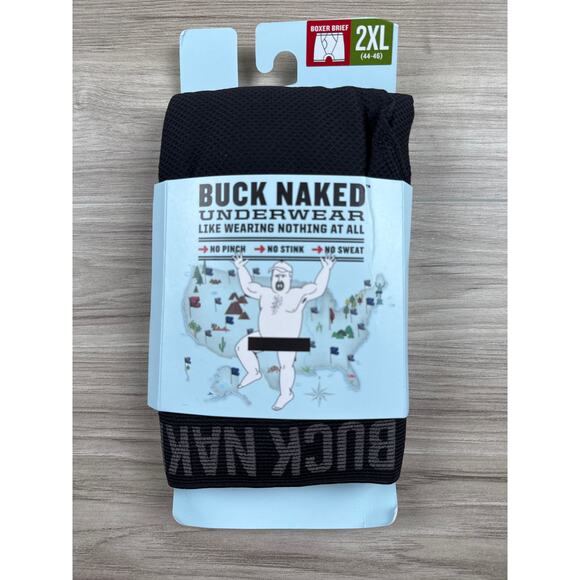 Buck Naked Men’s Performance Boxer Briefs - Black, Size 2XL, NWT - Picture 1 of 3